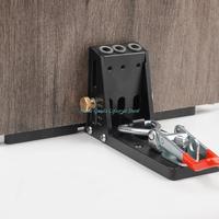E74E Oblique Hole Locator Puncher Locator Drill Bit Pocket Hole Drill Guide Dowel Jig Sturdy Aluminium Alloy Woodworker Tools