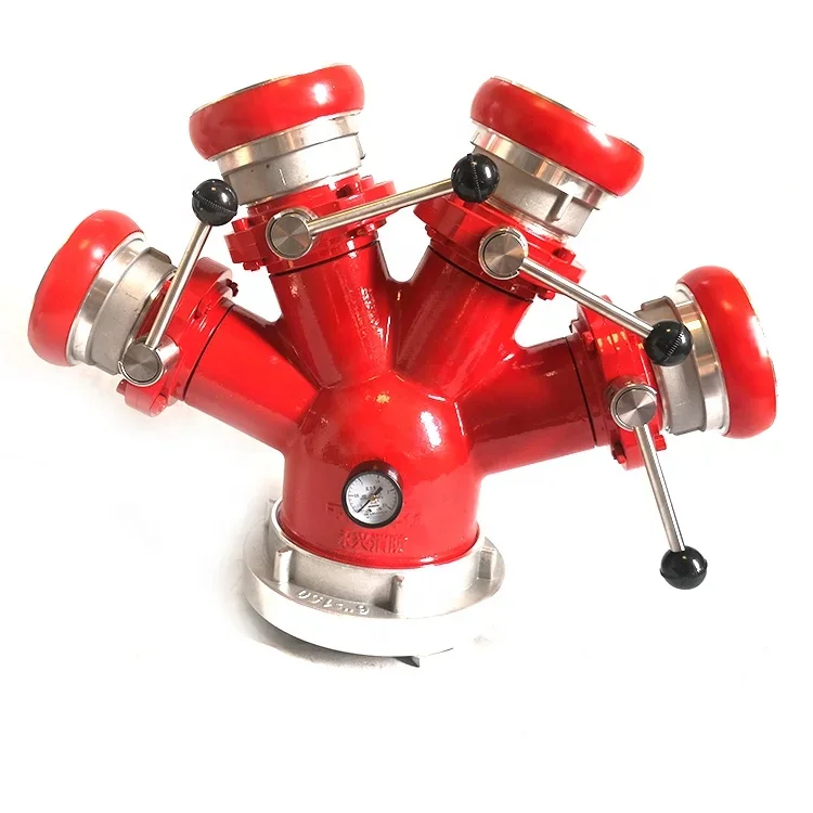 XHYXFire High Quality Fire Department Connection 4-way Breeching Inlet Dry Riser Valve Landing Valve Fire Brigade Equipment