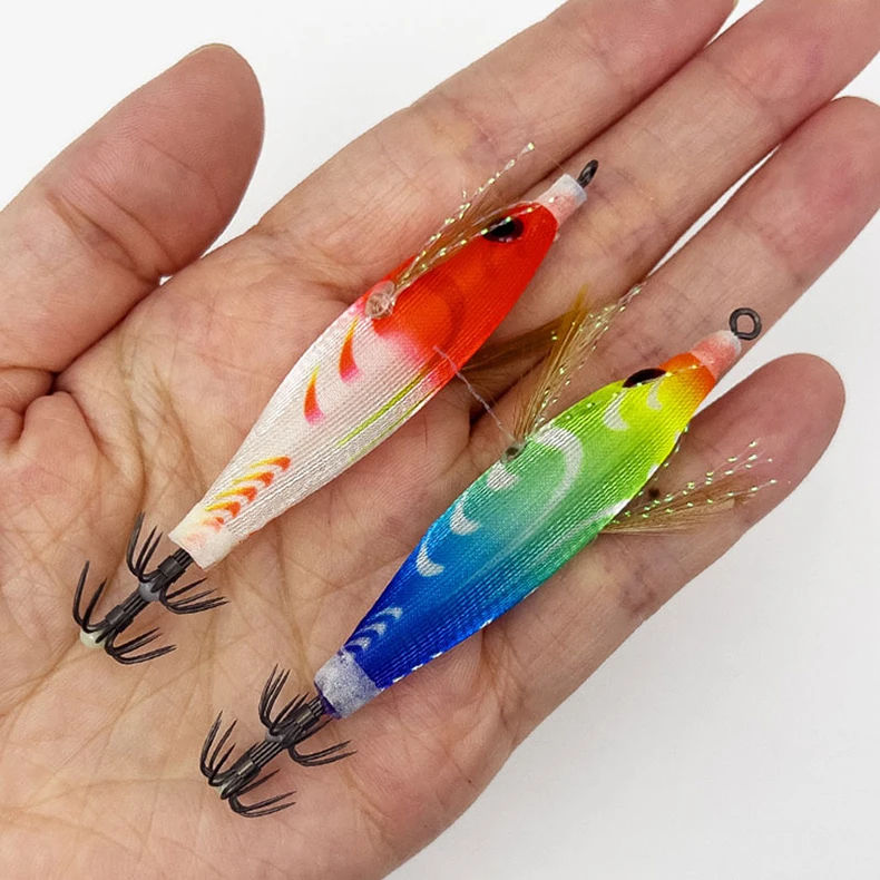 ShareShark 10 Stück/Box Leuchtende Tintenfisch-Jigs, Salzwasser-Angelköder, Meeresfischerei-Köder für Oktopus, Tintenfisch und Krake – Detail 13