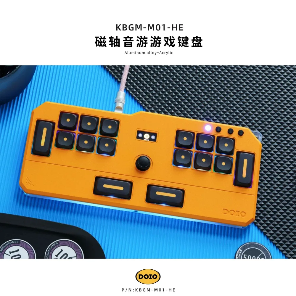 DOIO KBGM-M01-HE Hall Effect Magnetic Keyboard Aluminum Alloy Low Profile RT 0.005mm Rapid Trigger Hot Swap Gamer Keyboard Gifts
