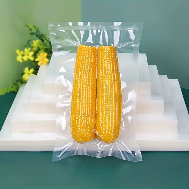 Sac de rangement en plastique pour scelleuse sous vide, 100 pièces/lot, pour machine à sceller sous vide pour emballage, rouleaux d'emballage pour conserver les aliments, sacs scellés pour emballage