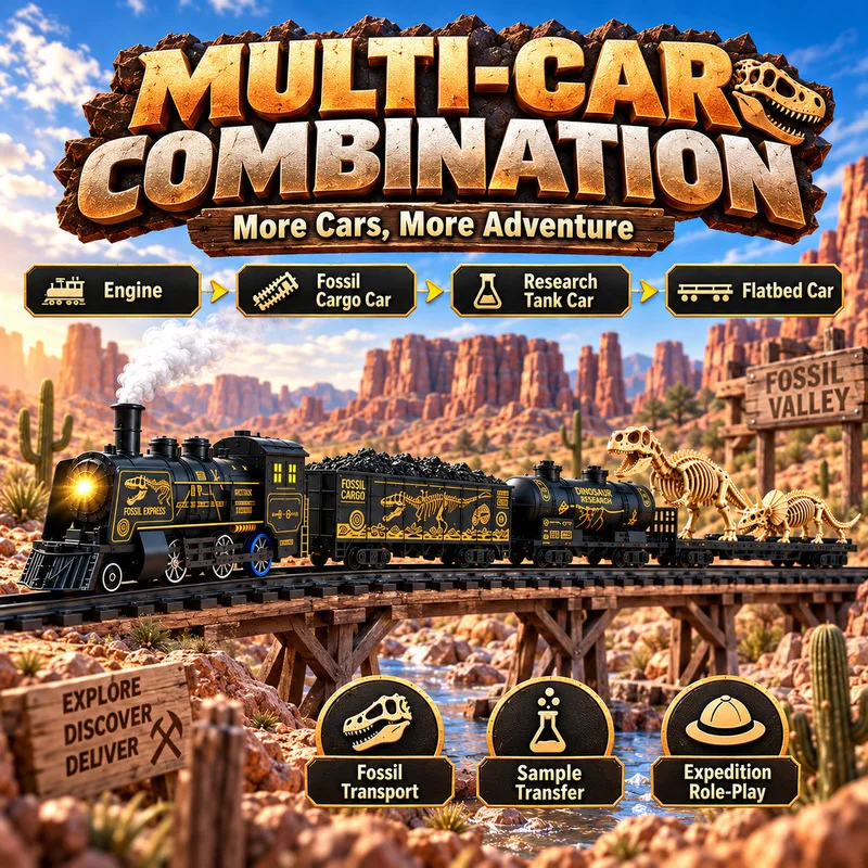 Lm09 Rc Train 1 87 Scale Remote Control Steam Train With Spray Light Sound Dinosaur Fossil Cargo Car For Holiday Collection
