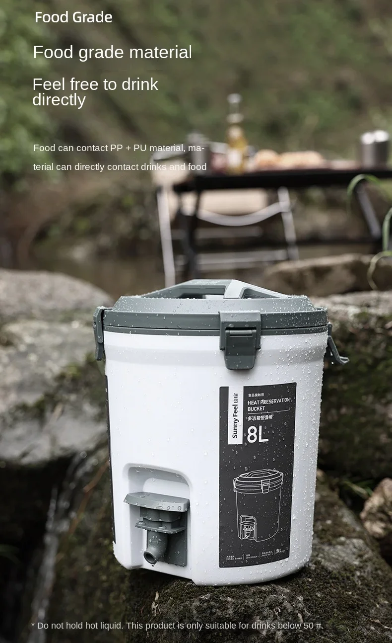 Outdoor Insulation Bucket Camping Wilderness Camp Thermostatic Bucket Food Preservation Box Storage Storage Box