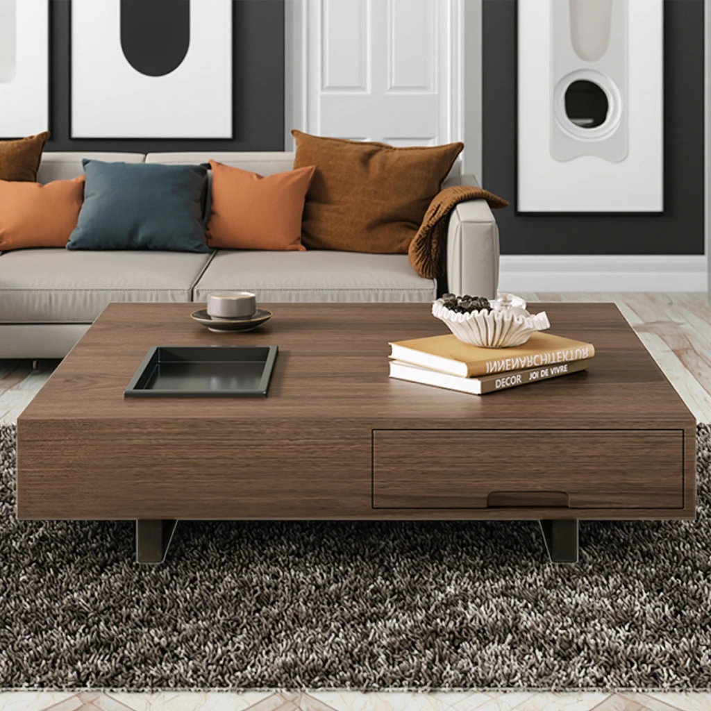 #*Wabi-Sabai Eiche/Birke Kleine Wohnung Massivholz Couch tisch Neues Design Wohnzimmer Square Storage Couch tisch