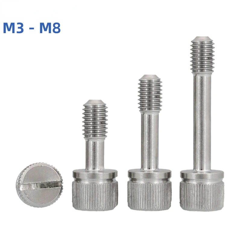 

M3M4M5M6M8 304 Stainless Steel One Slotted Hand Screw GB839 Round Knurled Anti-loosening Non-extruding Screw Bolt