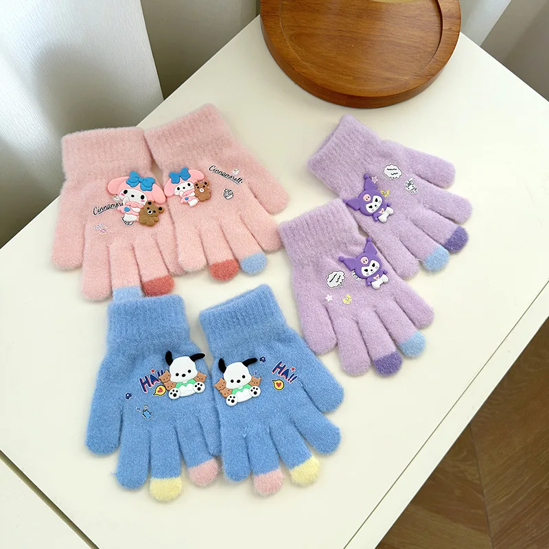 قفازات MINISO للأطفال في دفء الشتاء ومقاومة للبرد وكتابة الطلاب بأصابع كاملة وخمسة أصابع قفازات مقاومة للبرد