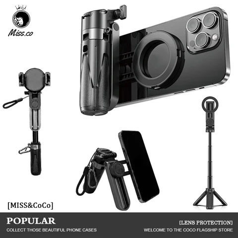 Штатив-штатив Magesafe Phone Grip для селфи, магнитный, беспроводной, Bluetooth, с пультом дистанционного управления для iPhone, Android, универсальный, все рукоятка для камеры для iPhone отзывы - №11