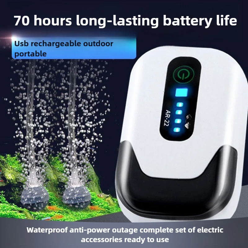 

Кислородный насос, небольшой кислородный насос для рыбалки на открытом воздухе, кислородный насос двойного назначения с зарядкой переменного и постоянного тока для дома, 2-3 л/мин