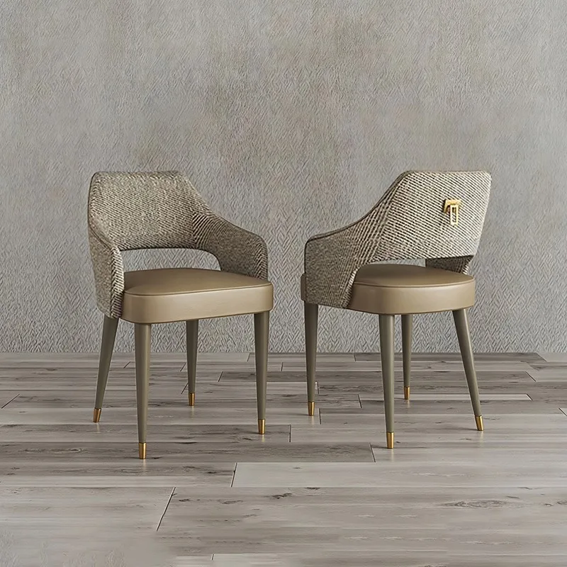 Fabric Dining Chair Modern Hotel Armrest Back Chair Restaurant Chair