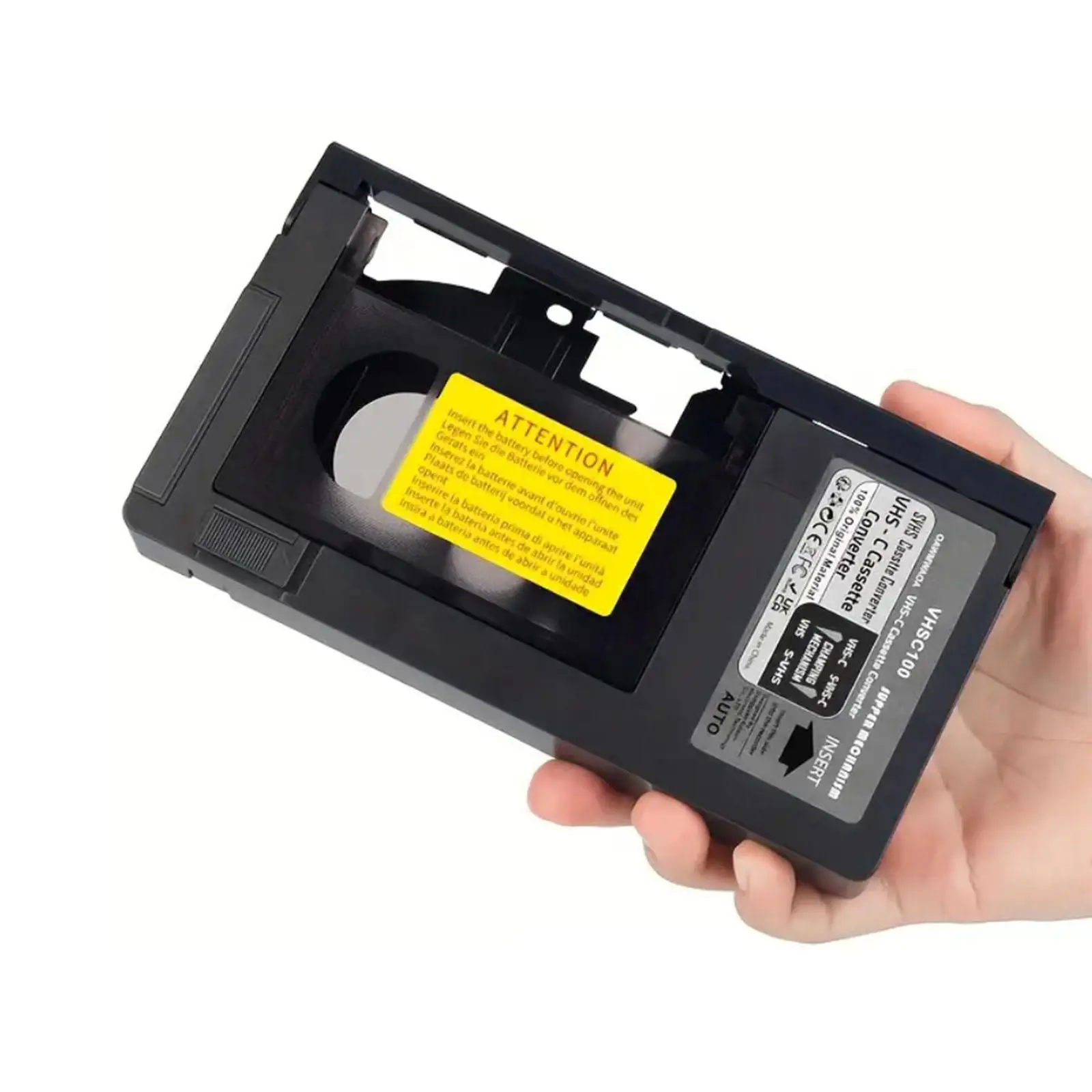 VHS to Vhsc Cassette Adapter Multifunctional Portable 12 mm for Vcr Player