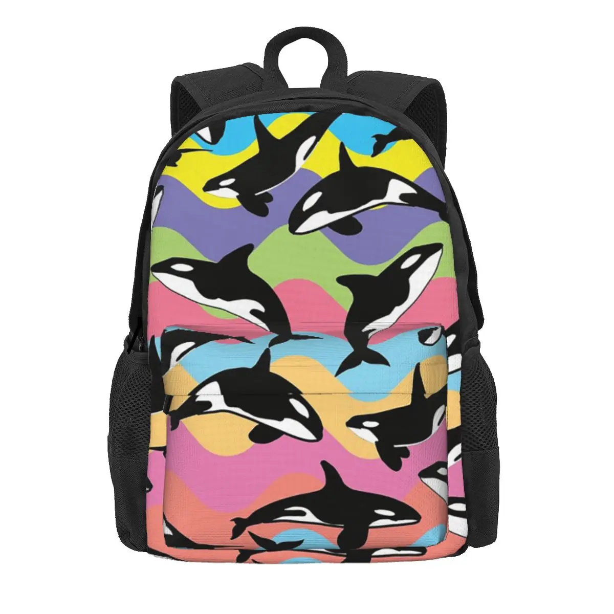 Orca Killer Whale Backpack Daypack Large Capacity Kids BookBag School Bag Shoulder Bags for Men Women