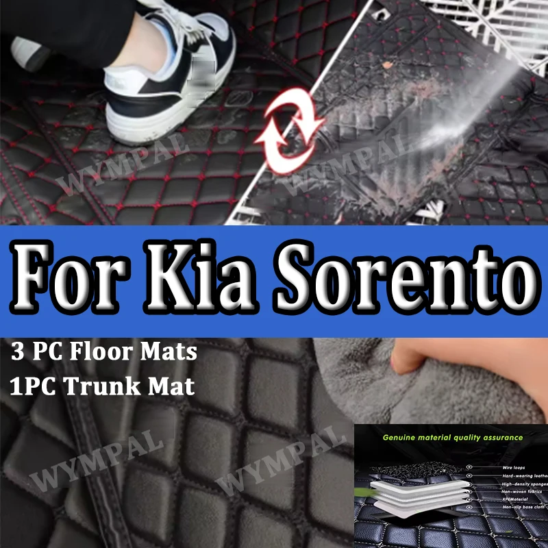 

Luxury Car Floor Mats For Kia Sorento（Five Seats）2013 2014 Customauto Foot Pads Automobile Carpet Cover interior accessories