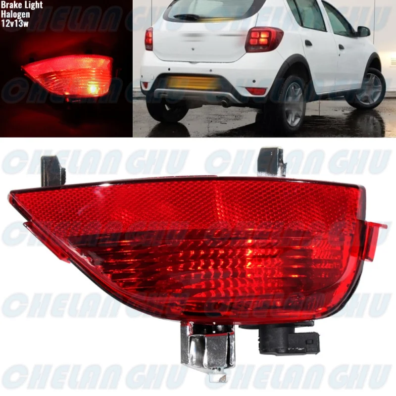 For Dacia Logan Sedan / Sandero Hatchback / Sandero Stepway MK2 Facelift 2017 2018 2019 Right Side Rear Bumper Light Reflector