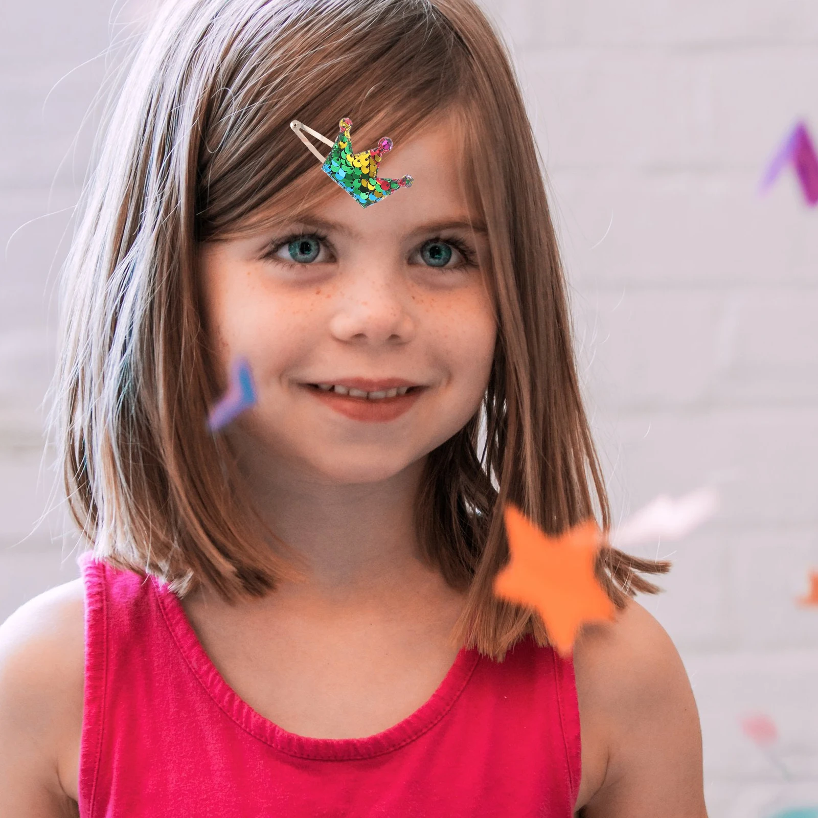 

Children'S Hair Clips Gradient Sparkling Butterfly Heart Crown Shaped Barrettes Kids Accessories Decorations Daily Wear