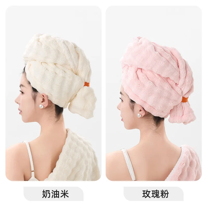 N19 دروبشيب 2 قطعة قبعة الشعر المخملية عقال منشفة المنزل غير تهب قبعة حمام قبعة دش قبعات الحمام التجفيف السريع وشاح