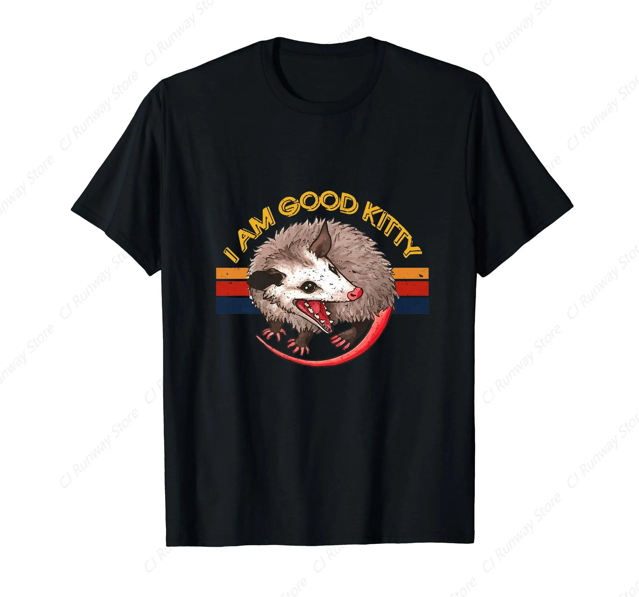 I Am Good Kitty Funny Opossum Funny Cat Pet Retro T-Shirt