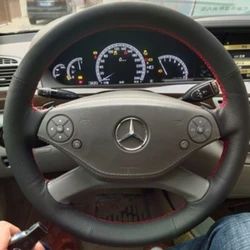 For Mercedes Benz S Class W221 2009-2013 CL-Class C216 2010-2014 Hand Stitched non-slip Genuine Leather Steering Wheel Cover