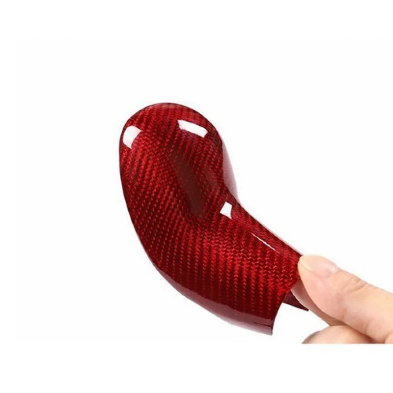 A + ألياف الكربون الأحمر مقبض ناقل حركة السيارة غطاء الكسوة صالح لكاديلاك CT5 2020-2022 #5