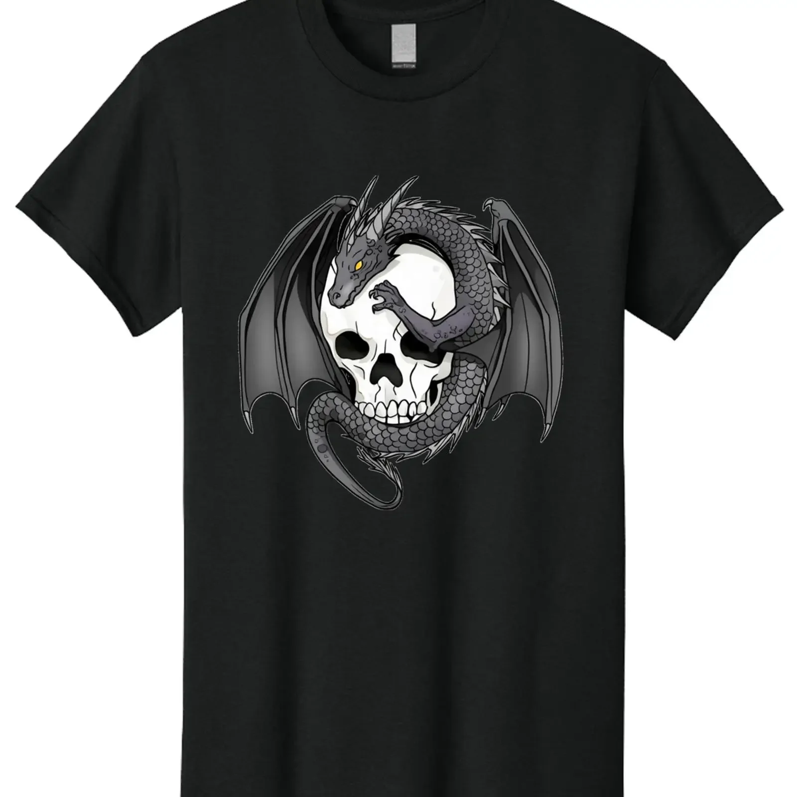 Dragon Wrapped Skull Mens T Shirt 100 Cotton Casual Summer Wear vintage Washed Stretched Stylish Versatile Slightly graphic