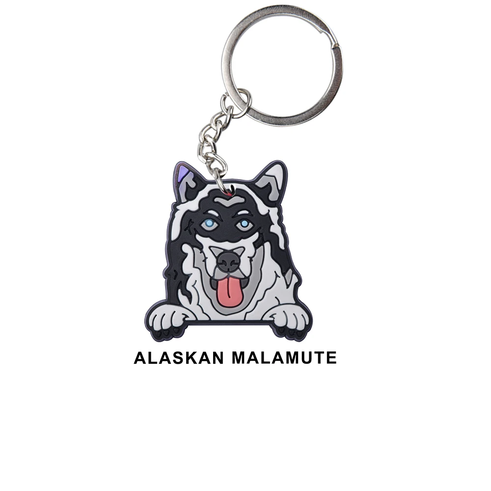 Cartoon Various Dog Keychains Alaskan Malamute Cane Corso Keyrings Kids Beagle Key Chains Chow Chow Boxer Key Rings Kid Gift