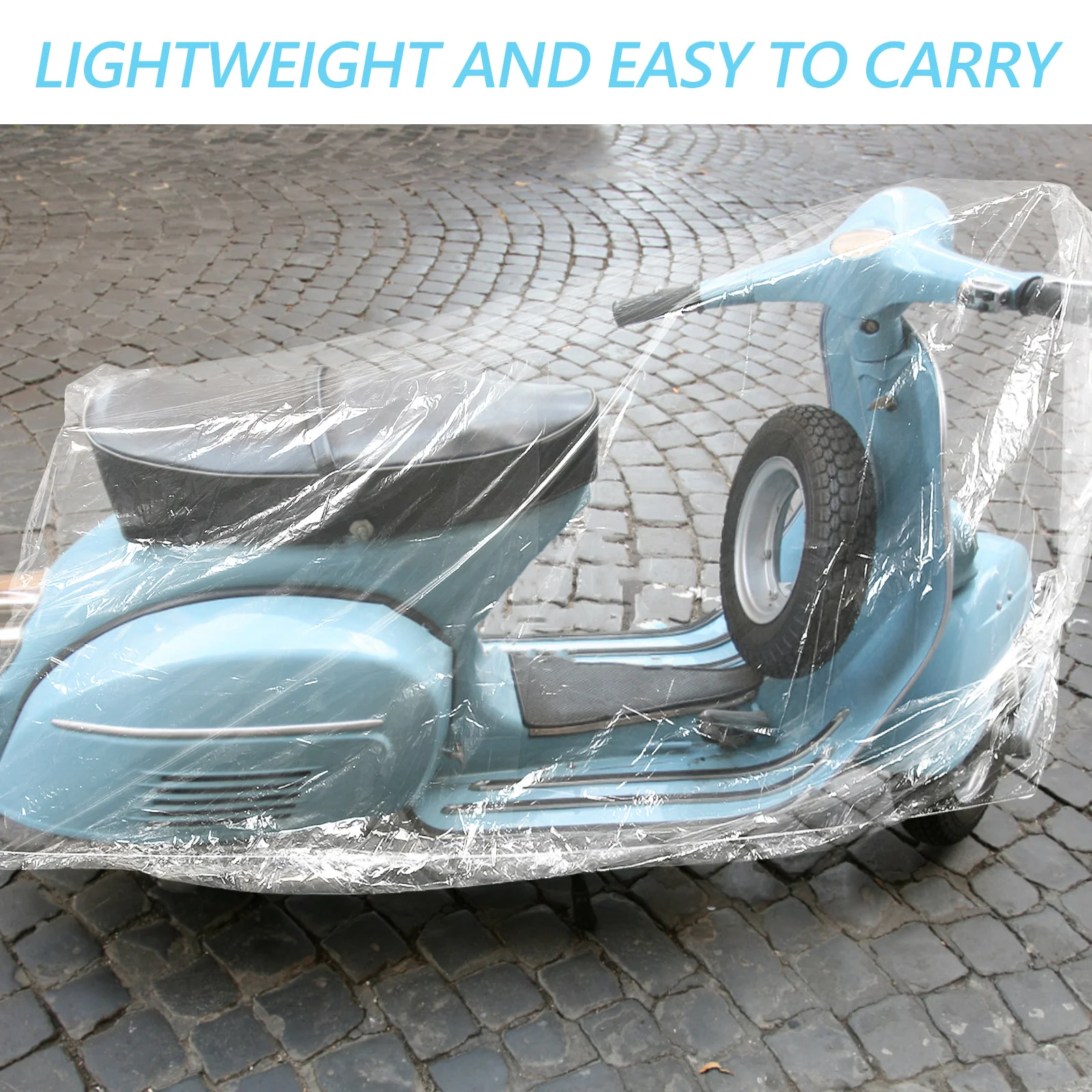 

2Pcs Rain Cover for Motorcycle Waterproof Transparent Protection for Scooter and Bike Windproof Sun Shade Outdoor Use
