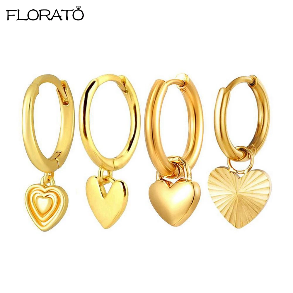 

925 Sterling Silver Needle Fine love Pendant heart Earrings 2025 Fashion 24K Gold Earrings for Women High Quality Jewelry Gifts