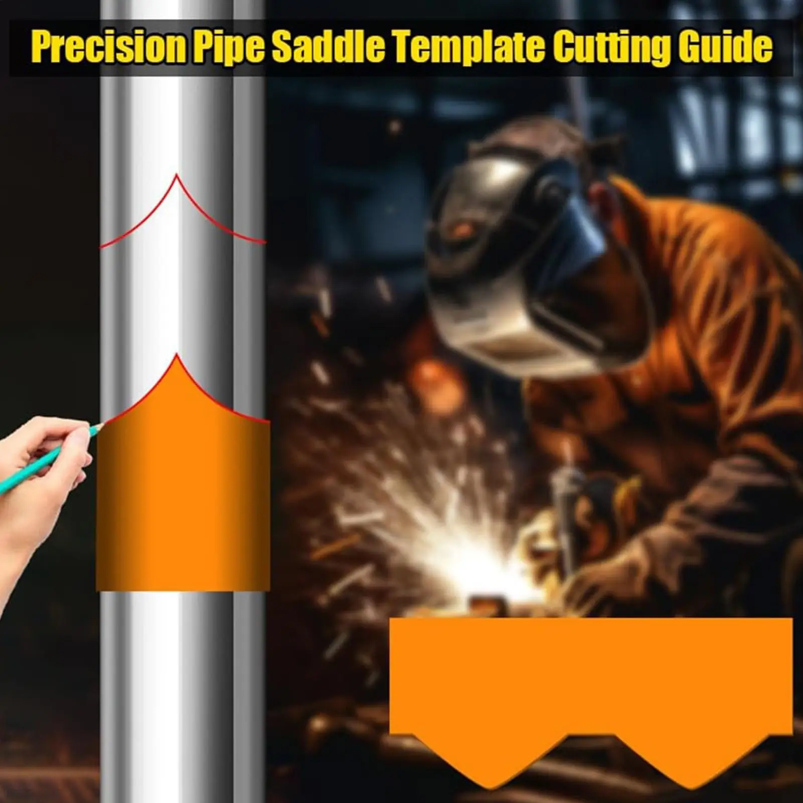 Modello di sella per tubi Maschera di taglio Arco Bordo Contorno Strumento di stencil accurato per la fabbricazione Tubo metallico in PVC Saldatura idraulico HVAC