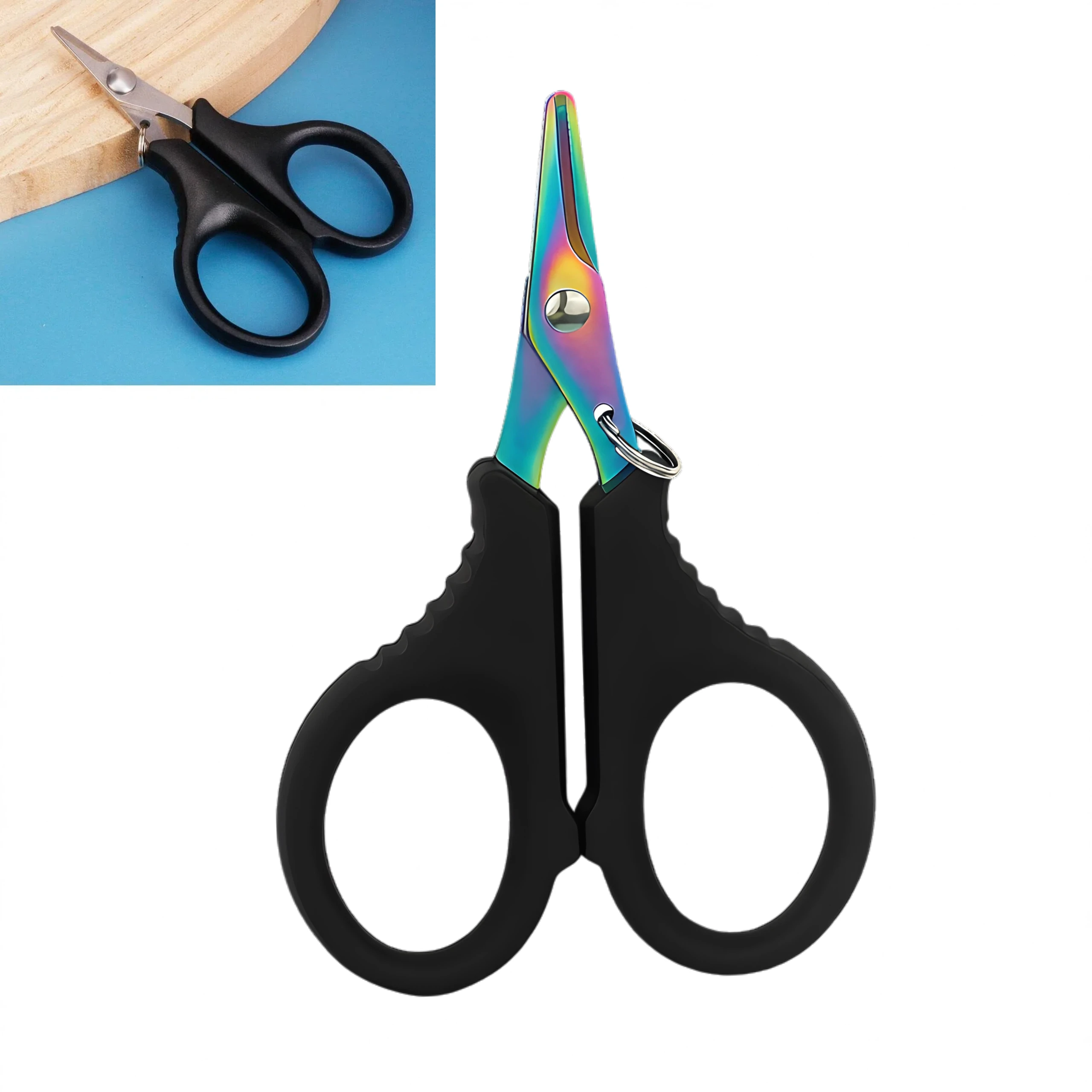 Stainless Steel Fishing Scissors Lead Skin Small Pliers Anti Slip Serrated Edge Easy Pull Buckle for Cutting PE Wire Braided Wir