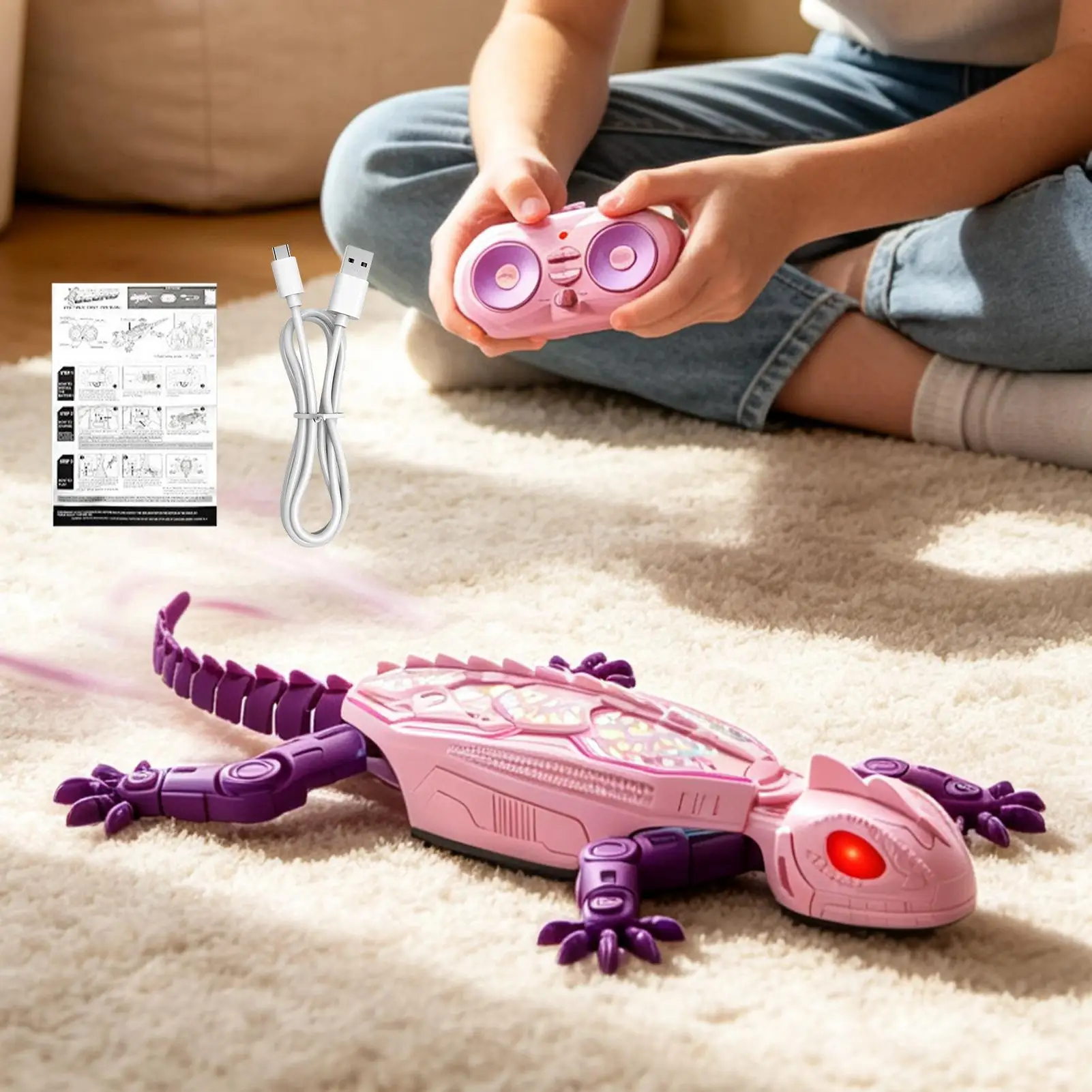 Wall Crawler Gecko Rechargeable Remote Control Lizard with Strong Suction Gecko Toy for 4-12 Year Old Kids Floor Indoor Outdoor