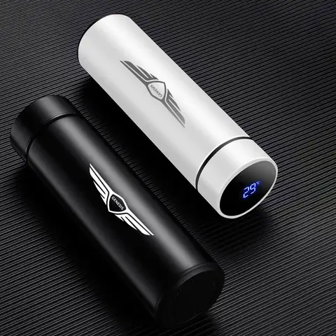자동차 보온병 물병 창세기 Essentia GV80 Neolun G70 G90 GV90 GV60 X 용 스마트 LCD 터치 스크린이있는 휴대용 여행 머그잔