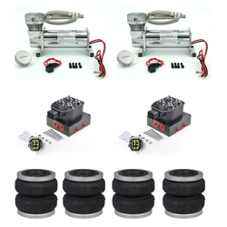 2Pcs DC 12V 480c Air Suspension Compressor&2Pcs Air ride manifold valve&4Pcs 2S70-13F Air Bags Kit