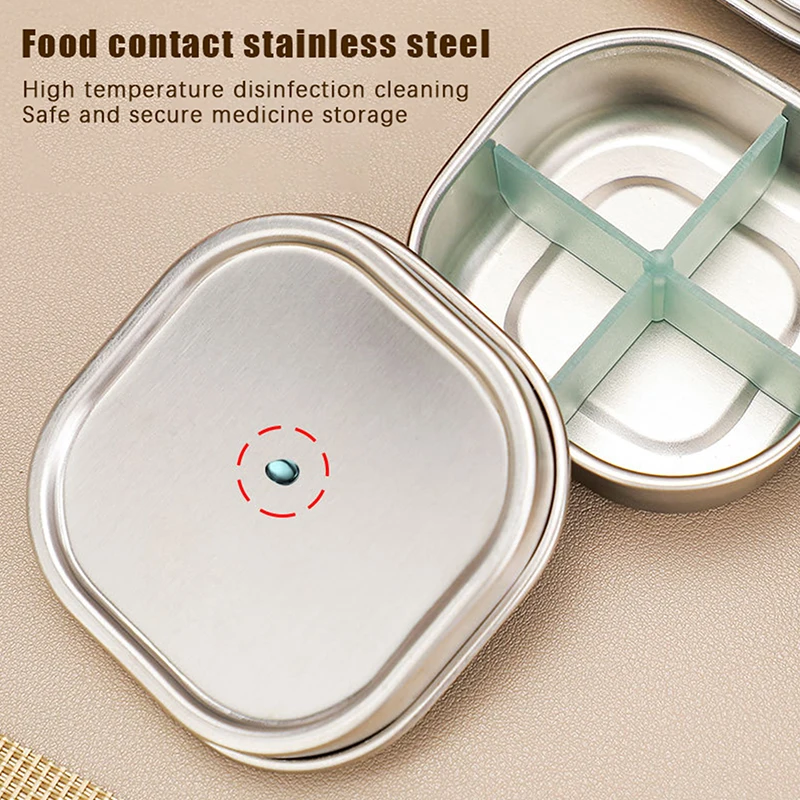 1 قطعة صندوق حبوب 4/6 شبكات الطب المنظم اللوحي مختومة صندوق تخزين السفر حبة حالة المخدرات موزع الحاويات الرعاية الصحية #2