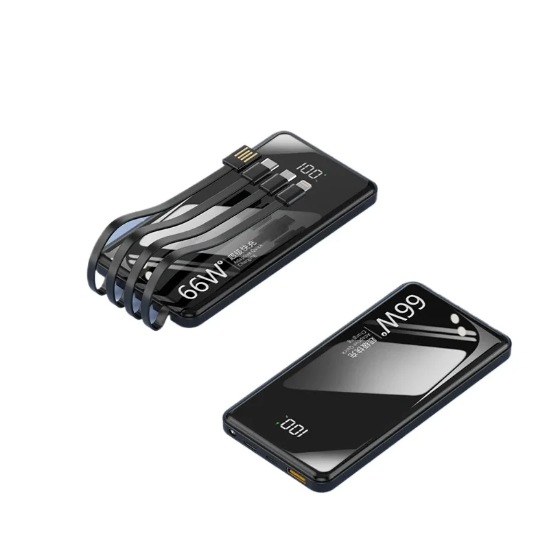 

Power bank 80000 large capacity flash charging ultra-thin and compact portable 66W super fast charging mini with its own cable