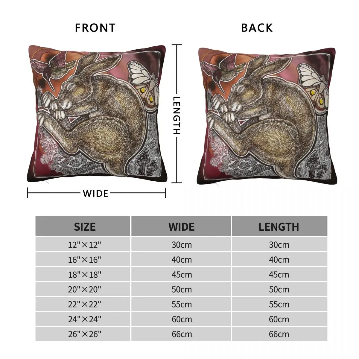 The Dreaming Hare Pillowcase Polyester Linen Velvet Creative Zip Decorative Sofa Cushion Cover 18