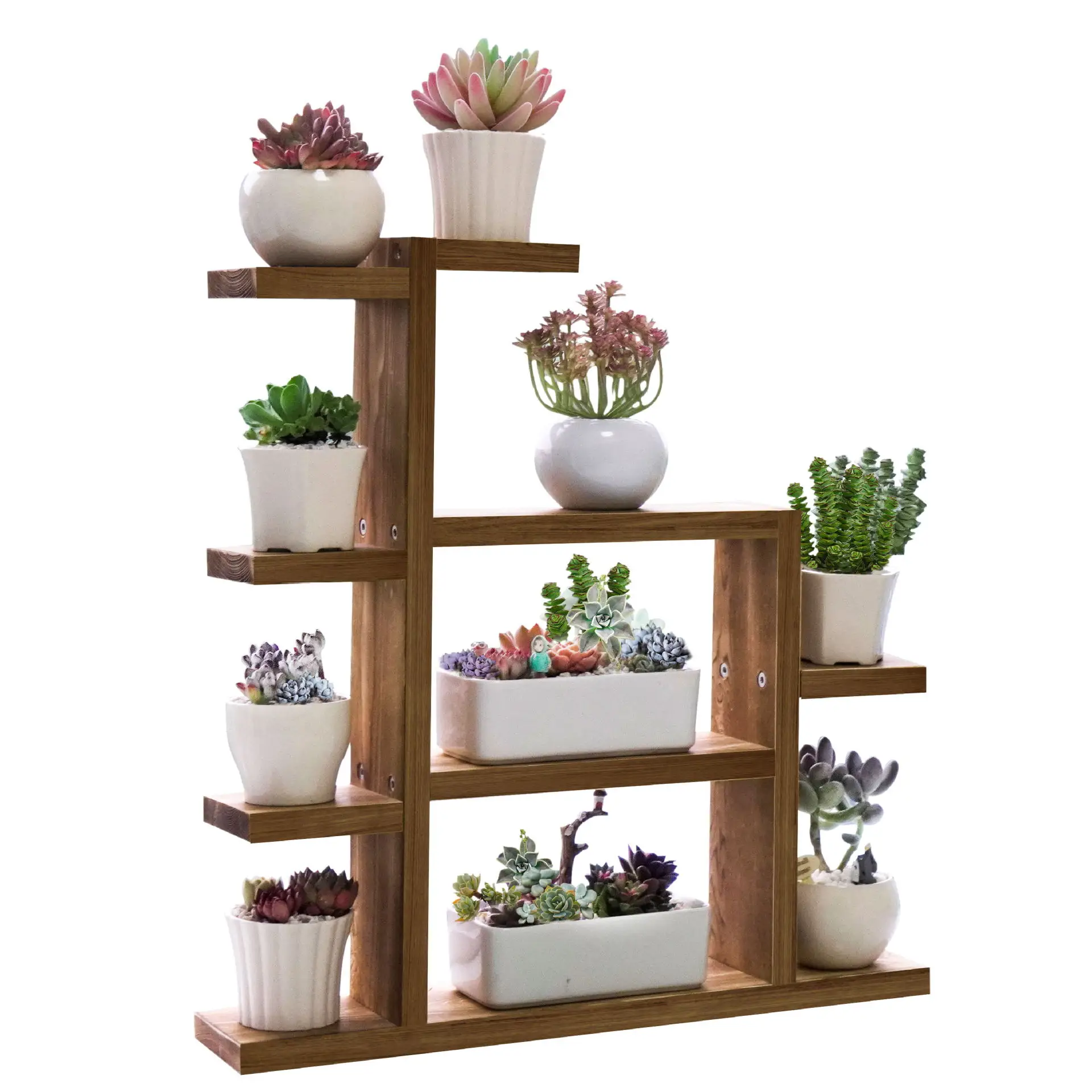 Multi-tiers Flower Plant Holder Stand Rack Wooden Plant Stand Balcony Garden Flower Plant stand Bonsai Display Shelf