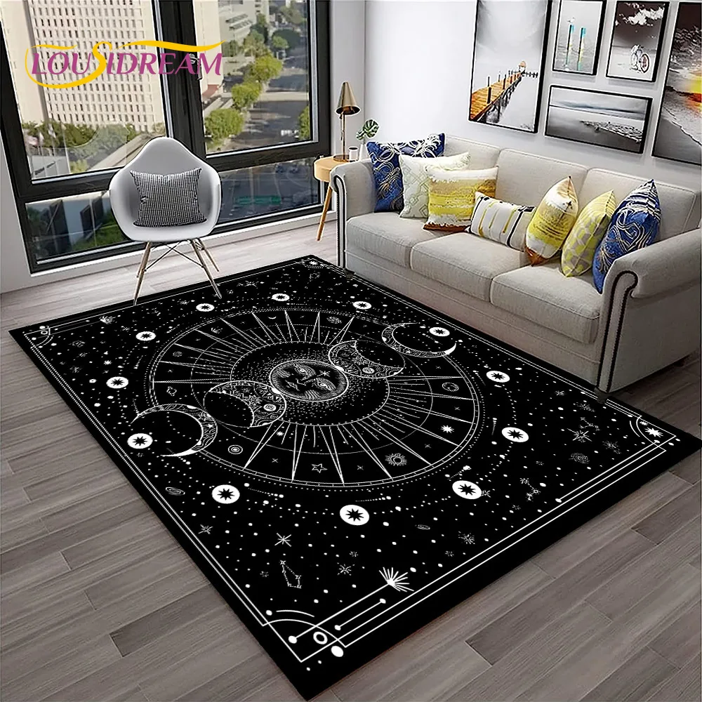 Tapis de sorcellerie d'horreur Ouija Tarot gothique, lea pour la maison, le salon, la chambre à coucher, le canapé, la décoration des portes, la zone des enfants, les polymères de sol non ald
