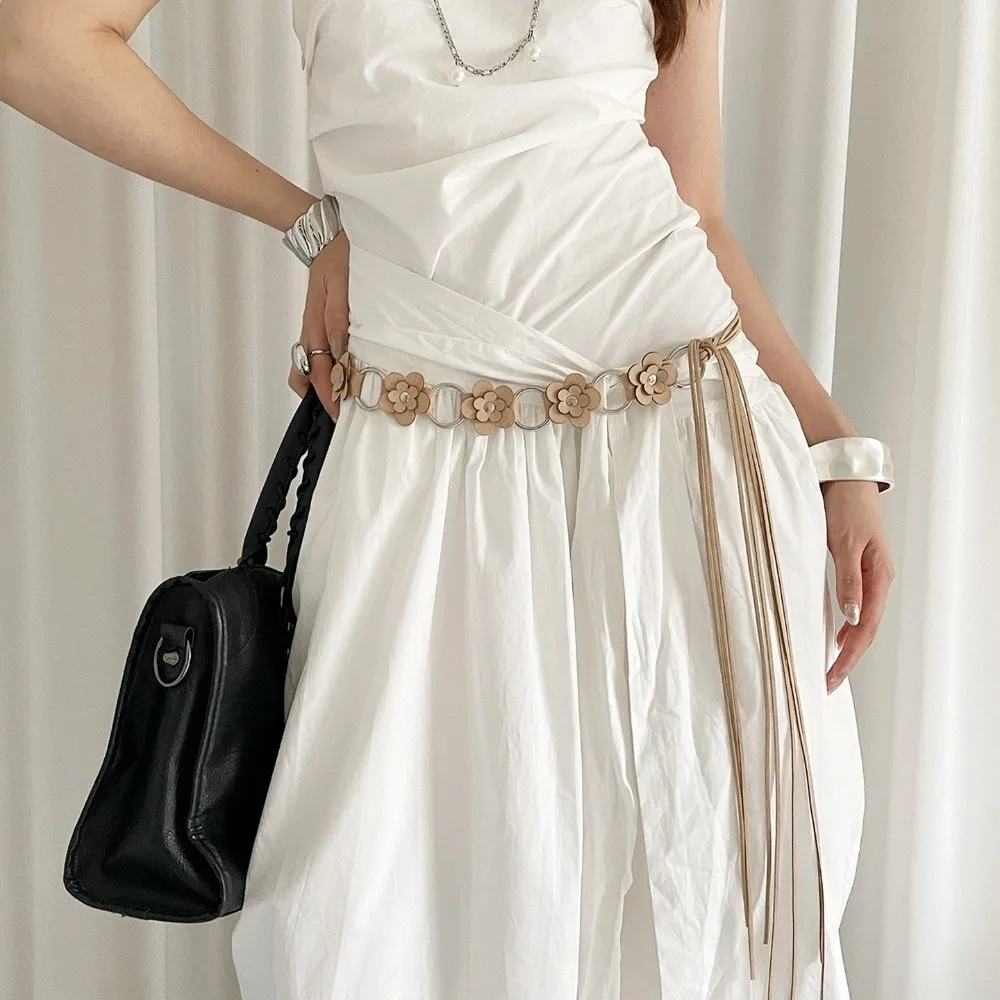 

American Vintage Women's Belt Ethnic Boho Leather Waist Rope Sweet Floral Dress Jeans Belt Spicy Girls