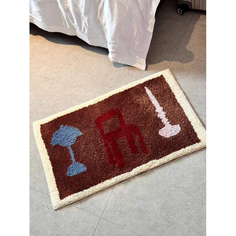 VIKAMA American-Style Alphabet Graphic Rug Lollipop Living Room Bedroom Mat Kids' Room Personalized Study Soft Decor