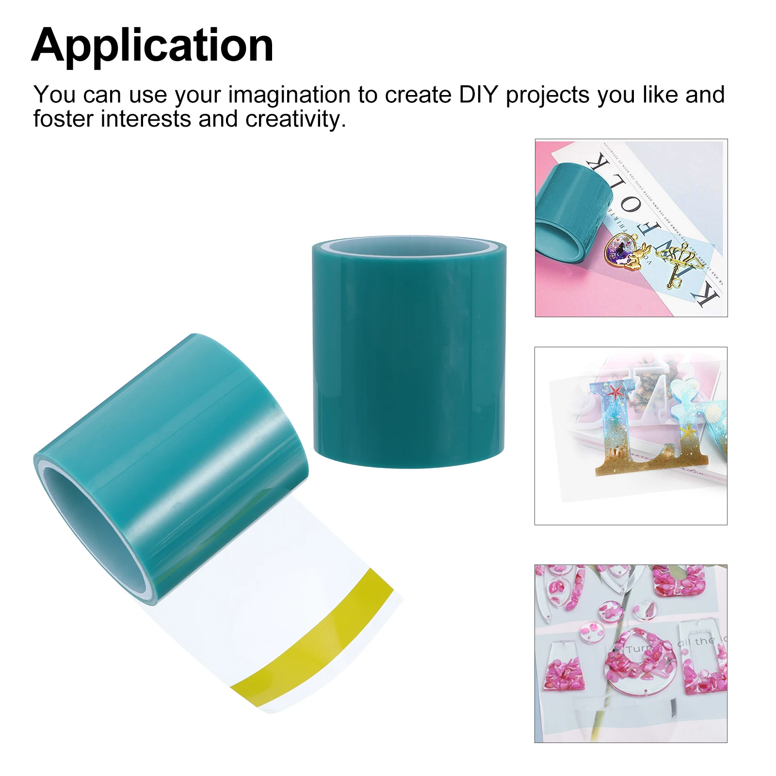 2pcs 2 Rolls Seamless Tapes For Uv Resin Pendant Making Expoy Adhesive Diy Craft Tool Sticky Paper Transparent Decorative Tape