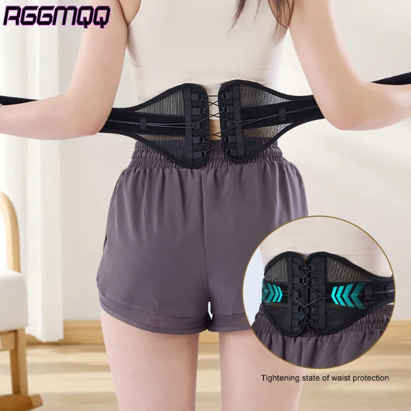 Adjustable Lower Back Brace with Pulley System - Lumbar Back Support Belt for Men Women - Compression to Relieve Lower Back Pain
