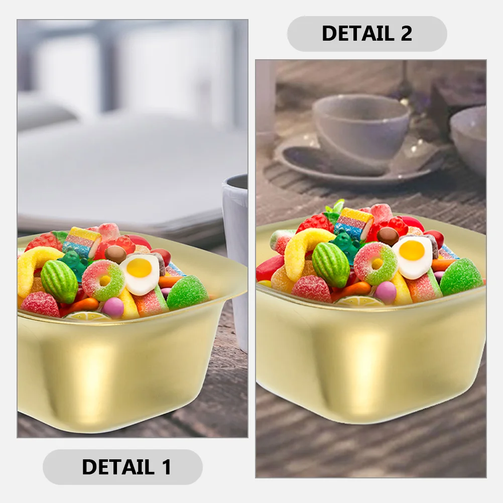 

Portable Snack Bowls Stainless Steel 304 Golden Square Wide Rim Sauce Containers 12 5cm Kitchen Supplies Picnic Barbecue Home