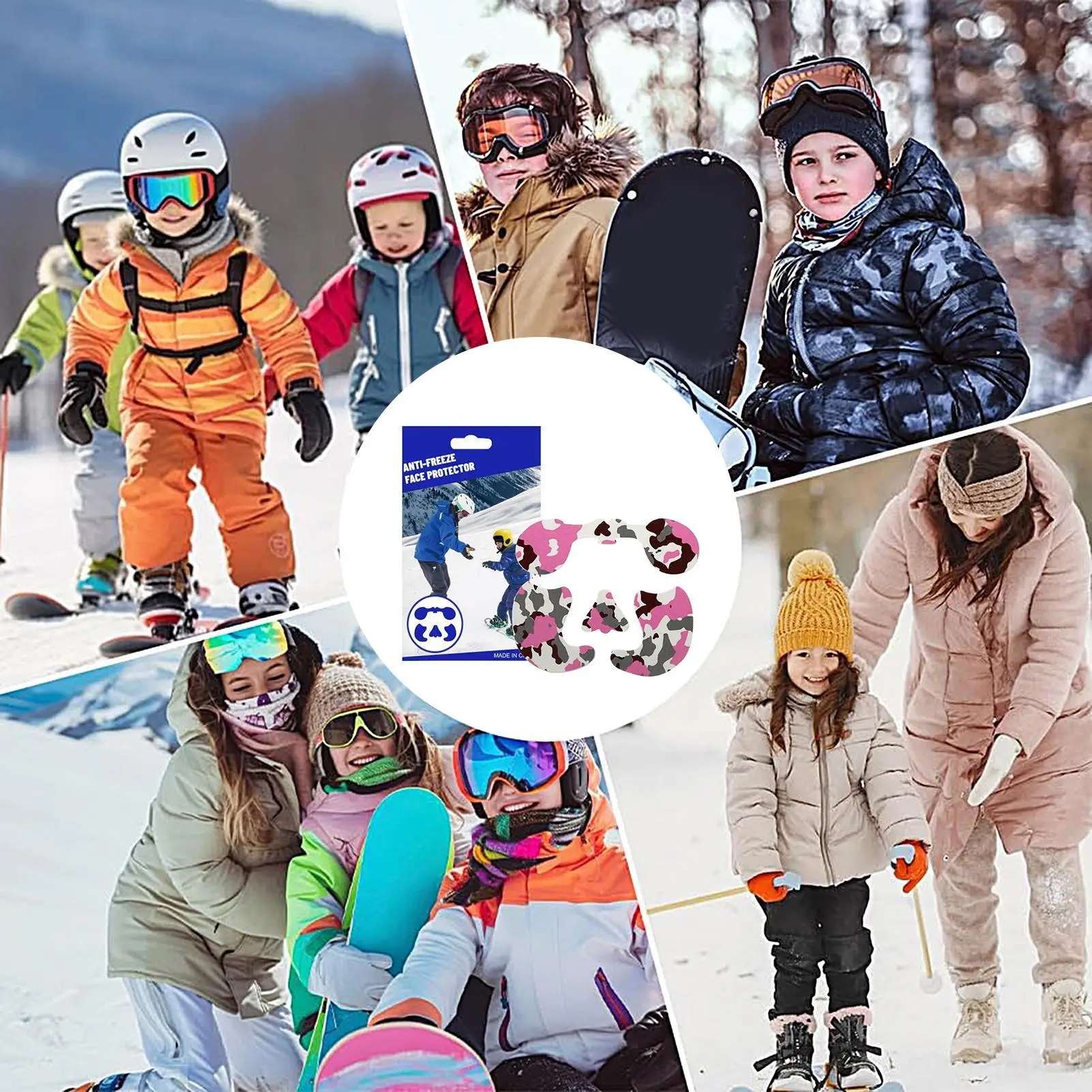 Ochraniacz na twarz do snowboardu, oddychający, chroniący przed zamarzaniem, ochrona przed zimnem, naklejki na twarz na zimę, do wędkowania pod lodem, wspinaczki.