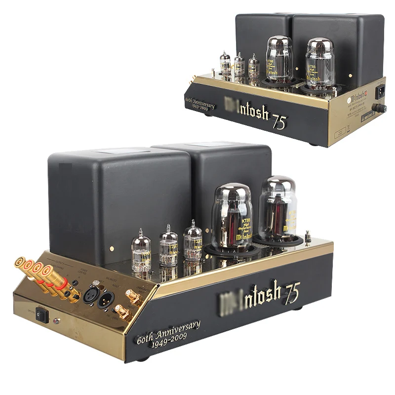 

M-076 усилитель мощности Mcintosh MC75 HiFi, усилитель мощности, копия Mcintosh MC75 Hi-Fi, стойка-моно, 2 Ом/4 Ом/8 Ом/75 Вт KT88 × 2 12AX7 12AT7 × 2 / 220 В (1 пара)