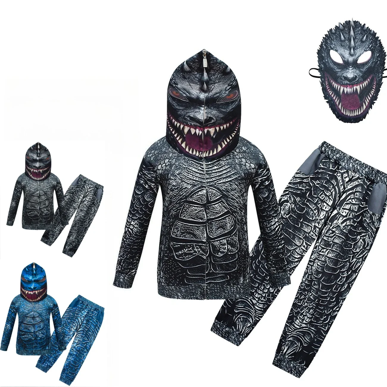 

Kids Boys Girls Movie Dinosaur Dragon Monster Long Sleeves Jacket Trousers Pants Set Outfit Christmas Halloween Cosplay Costume