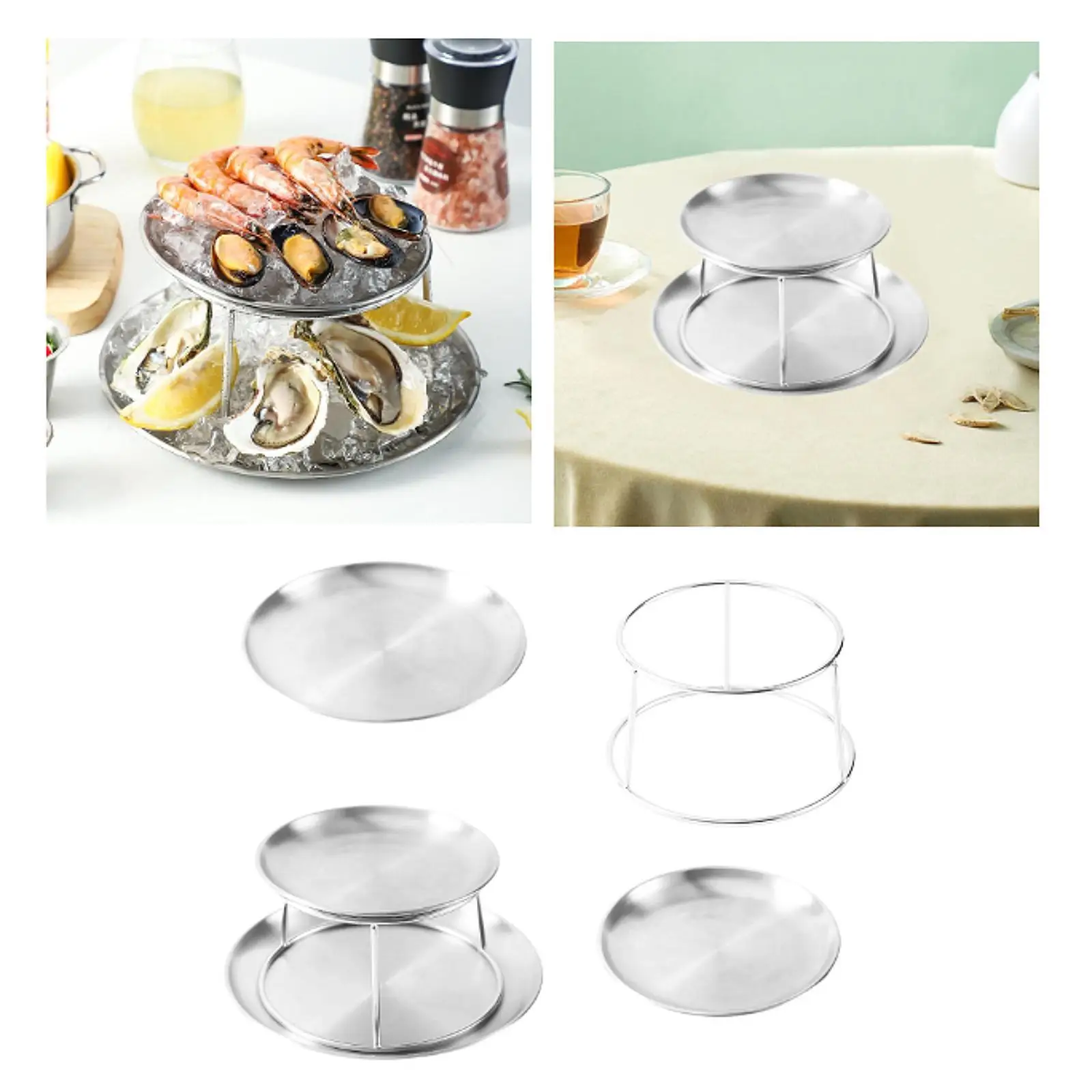 

Seafood Tray Rack Dinnerware Set Food Presentation Plate Set for Tabletop