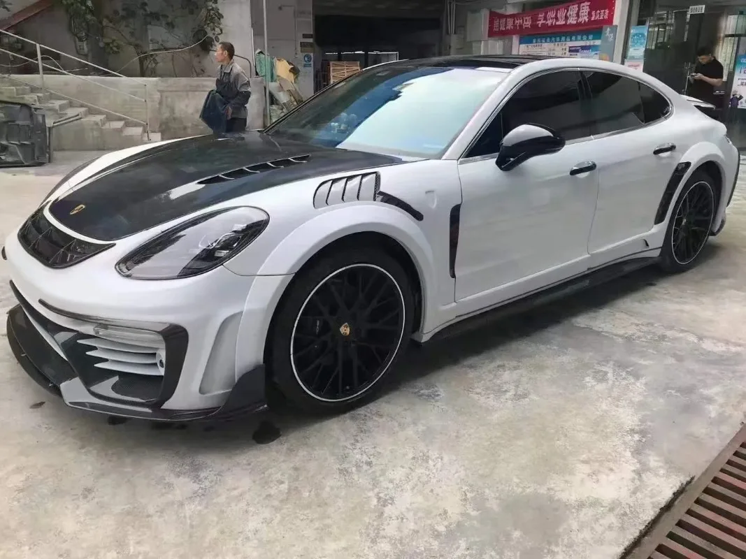 New for Porsche 971 for Panamera Car Front Lip Full Refit Set Including Front Bumper Durable Carbon Fiber Material