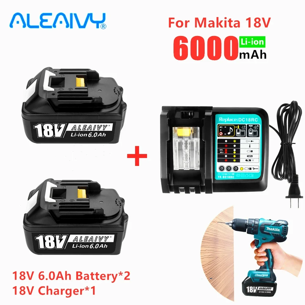 

For Makita power tool New 2023 18V 6.0Ah Rechargeable Li-ion battery 18 v Batteries BL1815 BL1830 BL1840 BL1850 BL1860 LXT400