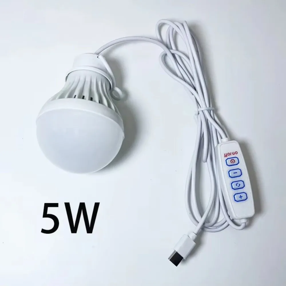 Portable LED Camping Light 3-Color for Camping BBQ Fishing Dimmable Emergency Bulb USB Rechargeable Hanging Tent Lamp Outdoor