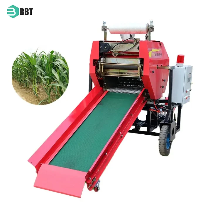 Mini Corn Silage Round Bale Machine Full Automatic For Small Grazing Hay Baling And Wrapping Engine Core Component