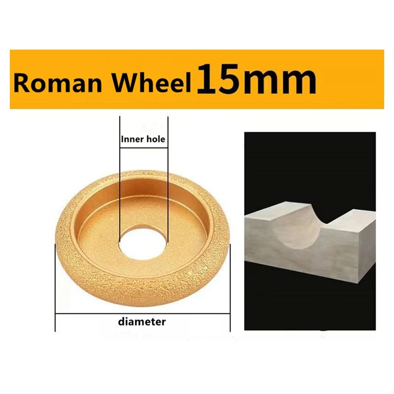 75Mm Stone Edging Wheel Grinding Wheel Roman Slotted Granite Marble Brazed Diamond Angle Grinder Grinding Head